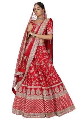 Vermilion Red Lehenga Set